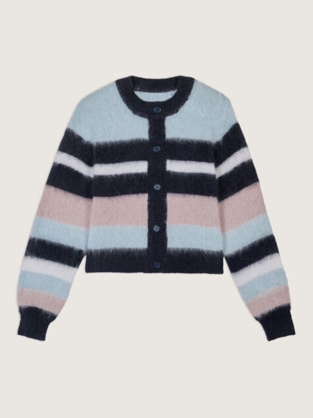 BA&SH Minella Alpaca Cropped Stripe Button Down Cardigan Made in Italy NWOT